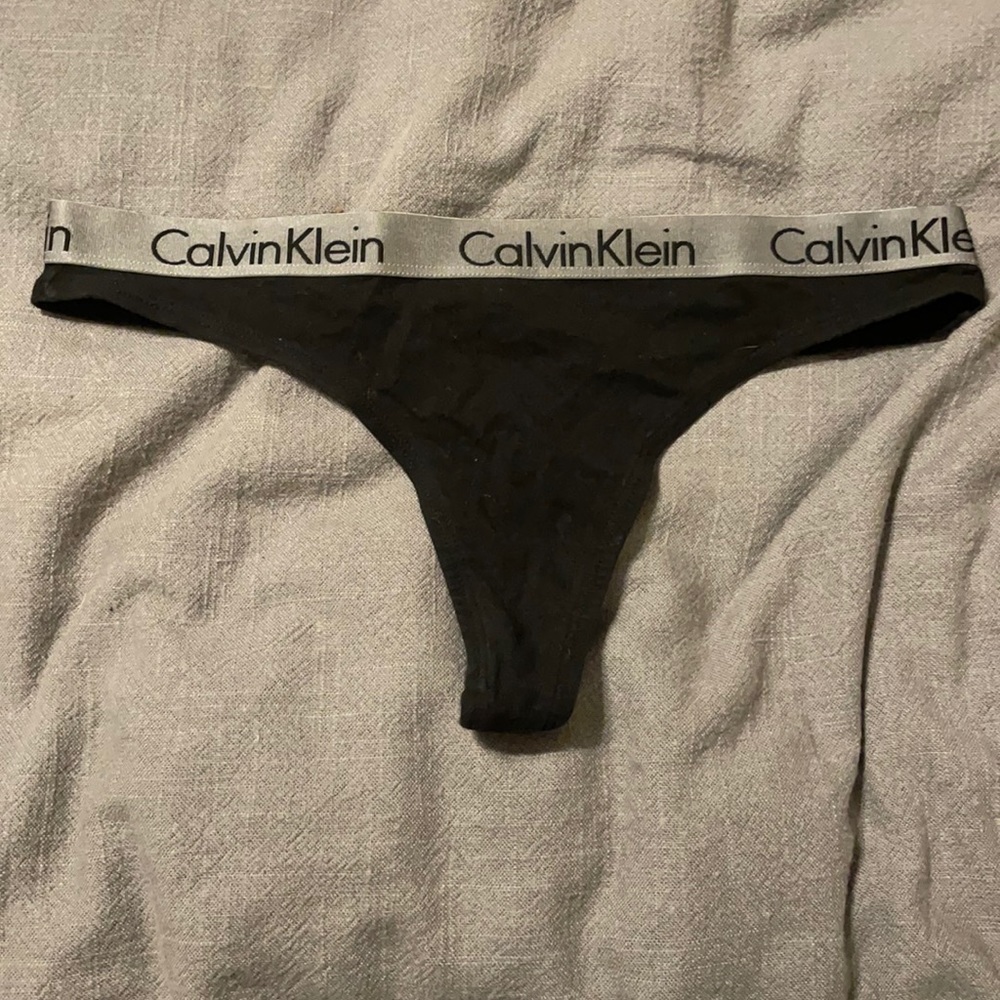Calvin Klein logo Waistband cotton thong panties